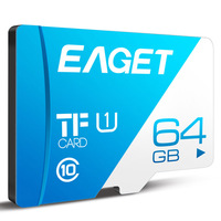 Tarjeta de Memoria Mini TF EAGET de 64 GB Clase 10 con Estuche de Plástico para Teléfono Móvil Android, Reproductor MP3, DVR, Tabletas y Cámaras