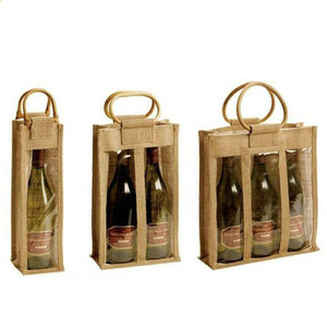 Charmcci 2700102 <span class=keywords><strong>sac</strong></span> à poussière de vin en toile de <span class=keywords><strong>jute</strong></span> avec fenêtre en PVC <span class=keywords><strong>sac</strong></span> à vin de noël en toile de <span class=keywords><strong>jute</strong></span> pour mariage - Product Image 1