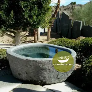 garden riverstone customize round hand carved rock stone bathtub outdoor