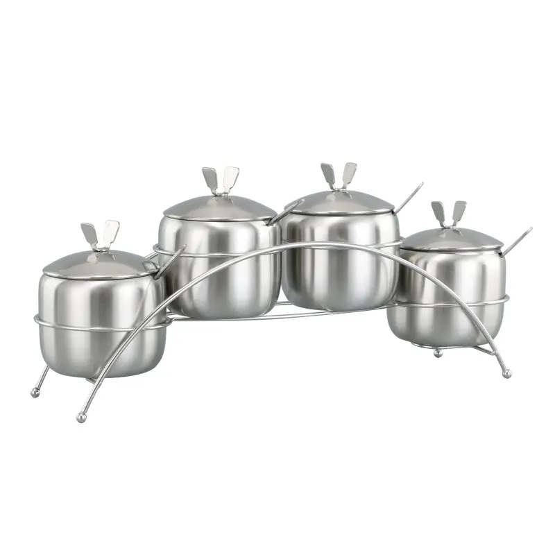 New products 3pcs or 4pcs Condiment jar stainless steel Spice Rack Set