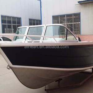 Barco de consola central Qingdao, barco de pesca de aluminio de 16 pies, Allheart Marine, 4,5 m, barco de aleación de aluminio soldado, motores fuera de borda CE