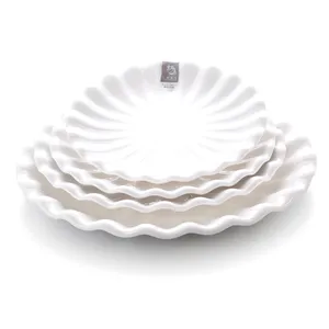 Assiettes de mariage incassables en plastique blanc, 1 pièce, design élégant