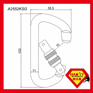 Mosquetón de Escalada en Forma de D con Cierre de Seguridad de 28KN - Product Image 6