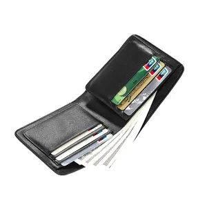 Fashion Custom Logo Real Leather Mens Mini Card Wallet