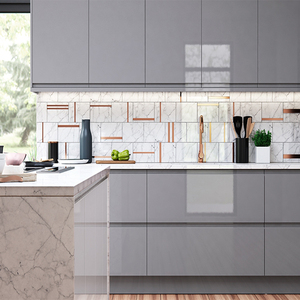 2021 Vermonhouse Light <strong>Grey</strong> High Gloss Kitchen <strong>Cabinets</strong> Modern - Product Image 2