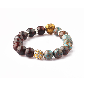 Por encargo pulsera intermitente bola Jasper rebordeado con cabeza de león - Product Image 2
