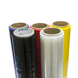 Aangepaste Kleur Elastische Plastic Weerstaan Gekleurde Pe Pvc Ldpe Lldpe Stretch Film Voor Pallet Wrap