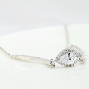 Teemi oro de 18K Rose plateó <span class=keywords><strong>la</strong></span> joyería Mujeres Copa Rhinestones de Austria <span class=keywords><strong>Cadena</strong></span> y Micro Pave CZ 2 Carat Pear Cut CZ Pulsera - Product Image 3