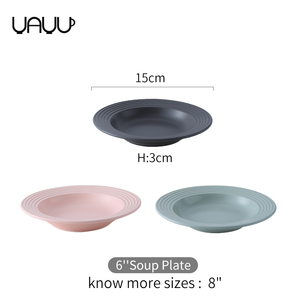 Conception Unique restaurant utilisé luxe mat rond vaisselle colorée en céramique 6 pouces <span class=keywords><strong>assiette</strong></span> <span class=keywords><strong>creuse</strong></span> - Product Image 6