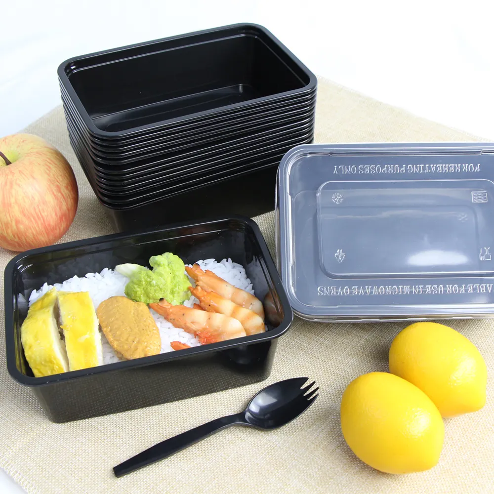 750ミリリットルRectangular Frozen Safe Disposable Plastic PP Food Containers With Lid