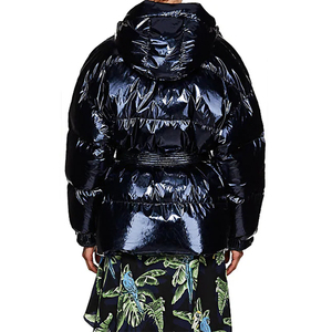 Manteau matelassé <span class=keywords><strong>en</strong></span> <span class=keywords><strong>vinyle</strong></span> pour femmes, grande taille, avec fermeture éclair, printemps, haute brillance, <span class=keywords><strong>veste</strong></span> bouffante - Product Image 3