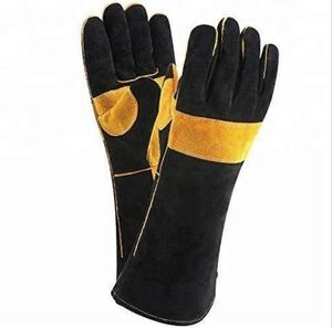 Guantes de soldadura de cuero dividido de vaca de doble palma para soldador, guantes de trabajo de seguridad Industrial, guantes de soldadura de seguridad para el trabajo - Product Image 2