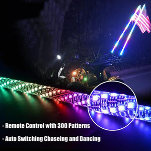 Prix d'usine en gros 4ft 2PCS ATV Offroad Spiral Dream Colors IP67 Waterproof LED Light Whip - Product Image 4