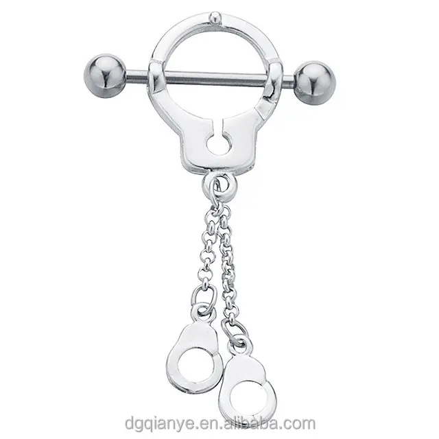 Wholesale Dangle Nipple Piercing Jewelry 14 Gauge Handcuffs Nipple Ring Piercing