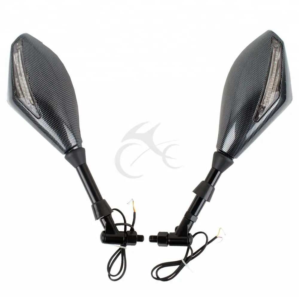 LED Integrated Turn Signal Mirrors For Buell 1125R 08-10 FZ1 FZ6 XJ6 YBR XMT-492