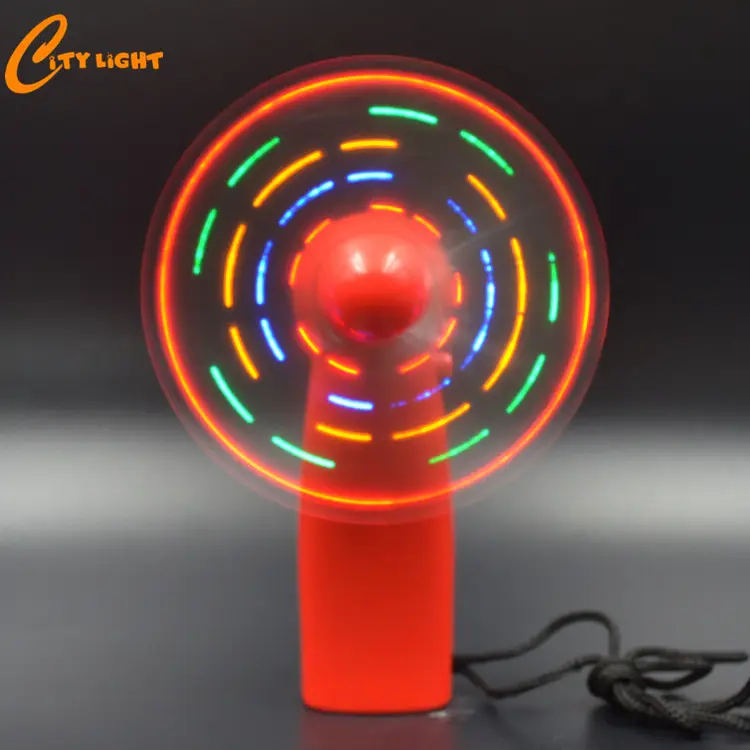Portable Daya Baterai Colorful LED Light Mini Handheld Cooling Custom Pesan Fan