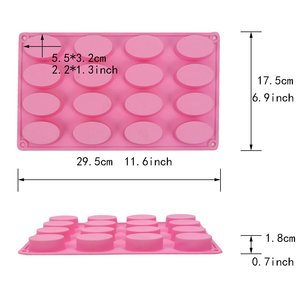 رغيف صابون سيليكون عالي الجودة 20 تجويف مستطيل و 16 تجويف بيضاوي (2 بوصة × 1 بوصة) - Product Image 5