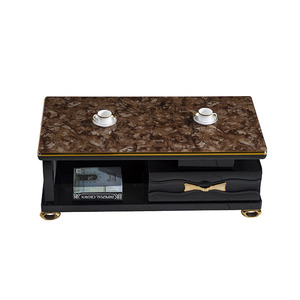 Wholesale Custom Turkey Stylish Lowes Simple <strong>Small</strong> Design Pole Glass Stand <strong>Bracket</strong> for <strong>Tv</strong> Stand Coffee Table 2 in 1 - Product Image 5