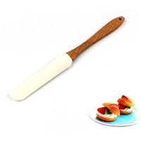 Lixsun 10Inch Cấp Thực Phẩm Silicone Thìa Với Tre Dài Và Tay Cầm Bằng Gỗ Có Thể Làm Nhãn Hiệu Riêng