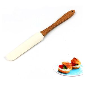 Espátula de Silicona de Grado Alimenticio Lixsun de 10 Pulgadas con Mango Largo de Bambú y Madera, Se Puede Hacer con Marca Privada - Product Image 1
