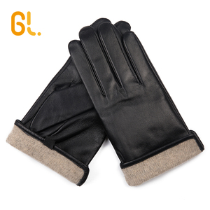 GL7 guanti da uomo personalizzati in pelle di montone foderati in Cashmere con guida auto inverno caldo - Product Image 5