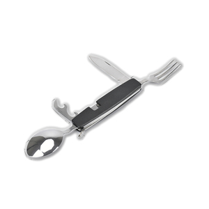 LH LHO1 Fabricante Venta al por mayor Juego de cubiertos de acero inoxidable plateado Diseño desmontable para acampar al aire libre y senderismo Hecho en China - Product Image 1