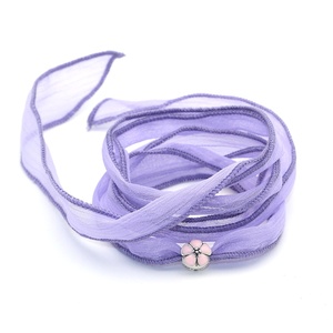 2024 nuovo arrivo 10 colori Sari nastro avvolgente Yoga <span class=keywords><strong>con</strong></span> ciondolo <span class=keywords><strong>fiore</strong></span> <span class=keywords><strong>rosa</strong></span> braccialetto di moda donna - Product Image 4