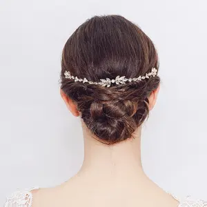 Européenne Cheveux Chignon Cheveux Plat Agissent Le Rôle De Cristal Fleur Modélisation Peigne À Cheveux Inserts Peigne Créatif Chaîne Souple Pour mariée