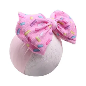 7 "infantile Del Bambino Dell'arco Del Leopardo di Nylon Della Fascia di Modo Stampato Floreale Del Bambino Headwear anguria Ananas caldo Hairband Per I Bambini