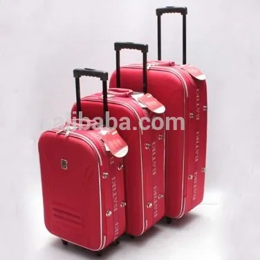 Promotionnel pas cher prix simple conception externe roues 3pcs chariot bagages valise ensemble