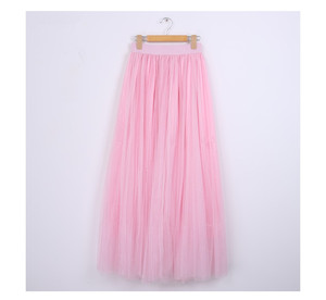 Faldas Largas de Tul con Pliegues para Mujer, Estilo Formal, de Malla de <span class=keywords><strong>3</strong></span> Capas - Product Image 4