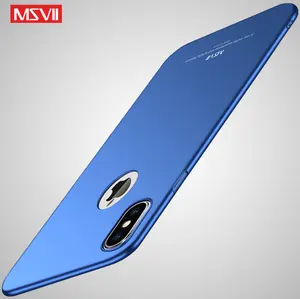 IPhone XS için MAX Kılıf Kapak MSVII Marka Silm Fırçalama iPhone için kılıf X XR Coque Ultra Ince PC Kapak Apple Için XS MAX 2018