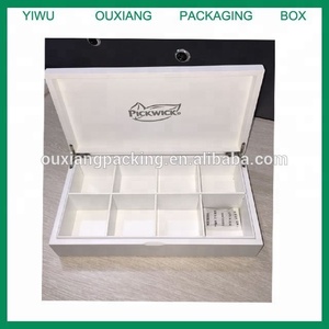 <span class=keywords><strong>Caja</strong></span> de té de <span class=keywords><strong>madera</strong></span> con 8 <span class=keywords><strong>compartimentos</strong></span>, acabado lacado en blanco mate, de lujo, nuevo diseño - Product Image 2