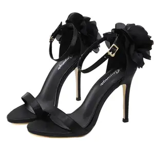 fashion flower strap stiletto shoes fancy high heel sandals for women