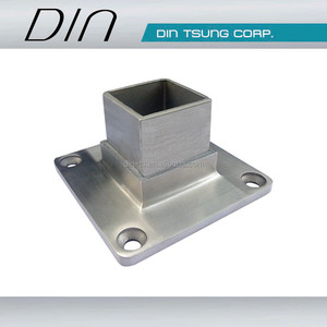 Brida de acero inoxidable para montaje en suelo para barandillas de escaleras, diseño industrial, resistente al óxido - Product Image 1