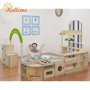 幼儿园现代儿童卧室娃娃房子桌椅木制儿童家具套装