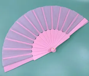 23 cm ucuz plastik el fanı ile düz renk kumaş farklı renklerde mevcut