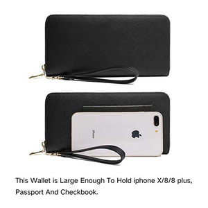 <strong>Women's</strong> Short Zip Around Clutch <strong>Wallet</strong> RFID Blocking PU Leather Nylon Lining Large <strong>Travel</strong> Purse <strong>Wallet</strong> for <strong>Women</strong> - Product Image 3