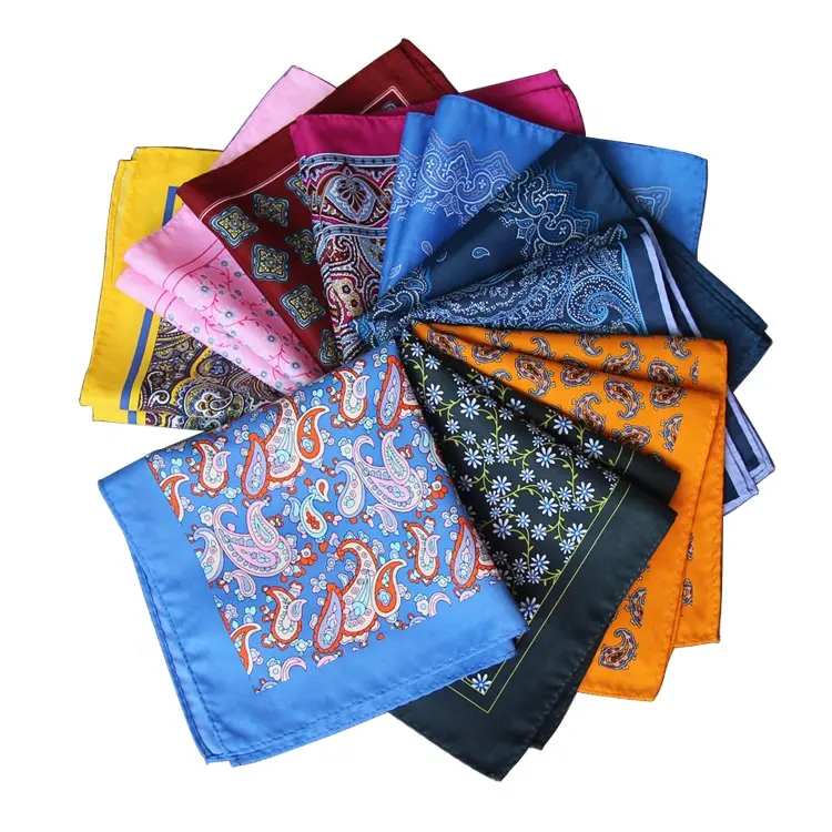 Wholesale Original Design fashion woven Printed 100 silk Pocket Square Handkerchief