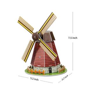 3D Puzzles Hollande Chã¢teau <span class=keywords><strong>moulin</strong></span> ã <span class=keywords><strong>vent</strong></span> Cerveau Modèle BRICOLAGE Jeux De Construction 3D Puzzles Jouets Puzzle 20 PIÈCES - Product Image 4
