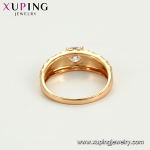 خاتم xuping 15924 مطلي بالذهب عيار 18 قيراط، عينة مجانية، تصميم فاخر بحجر واحد للنساء أو الرجال مع حرف ودانتيل - Product Image 5