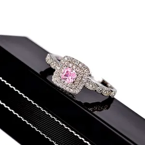 YWMT 2019 새로운 디자인 고급스러운 플래티넘 도금 실버 2 캐럿 다이아몬드 결혼 반지