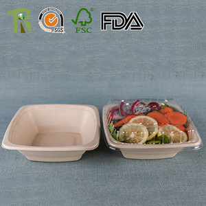 Buena calidad frutas sacar desechables bagazo recipiente cuadrado - Product Image 3