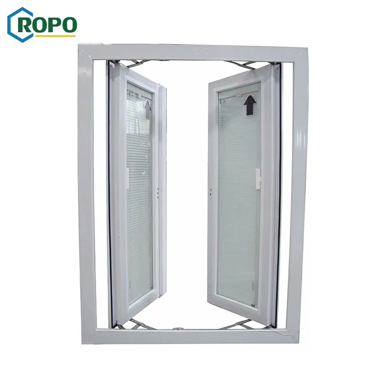 As2047 Rehau Fuzhou Ropo Building Doble acristalamiento Puerta de alta calidad Upvc Ventana abatible de Pvc