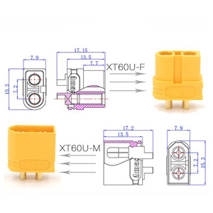 Штекер и гнездо XT60U (XT60 Upgrade) 3,5 мм банановый разъем позолоченный макс. 30 а непрерывный/60 а пиковый ток для аккумулятора Lipo - Product Image 5