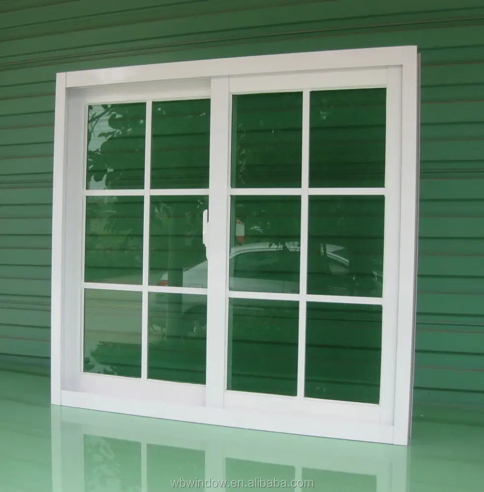 Белое раздвижное окно из ПВХ, модель окон из НПВХ для дома