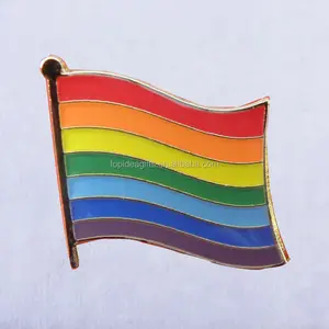 Arcobaleno Gay Pride Flag Diritti LGBT Dello Smalto del Metallo Pin Badge pin Collare