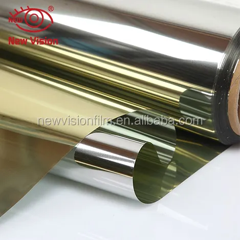 PET material window film gold silver mirror reflective window film removable building tint film