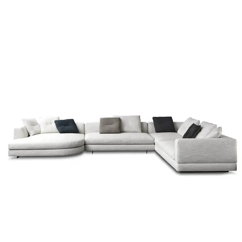 Sofa Set Meubels Nieuwe Fancy Stof Slaapbank Houten Frame Liggende Couch Set Moderne Ontwerpen Woonkamer Meubels