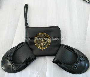 Ballerines pliables dorées imprimées personnalisées de haute qualité pour cadeau de mariage pour les invités - Product Image 4